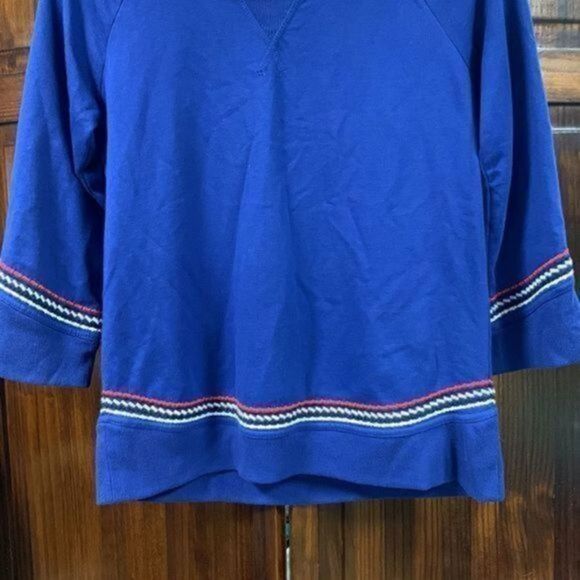 Lucky Lotus Bright Blue boho shirt size small - Picture 2 of 11